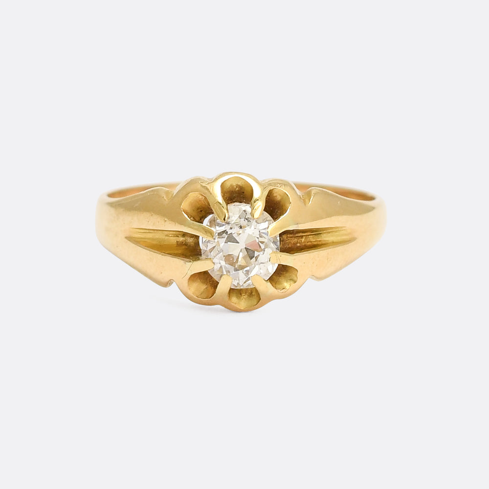 Late Victorian OMC Scalloped Solitaire Ring