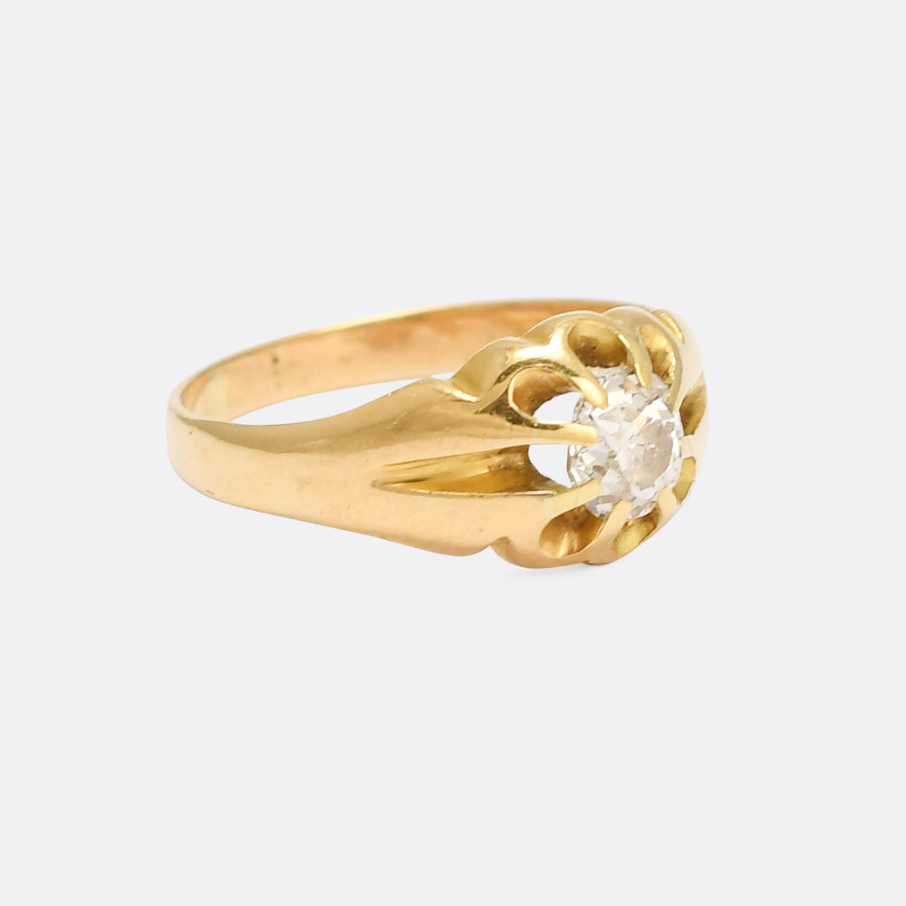 Late Victorian OMC Scalloped Solitaire Ring