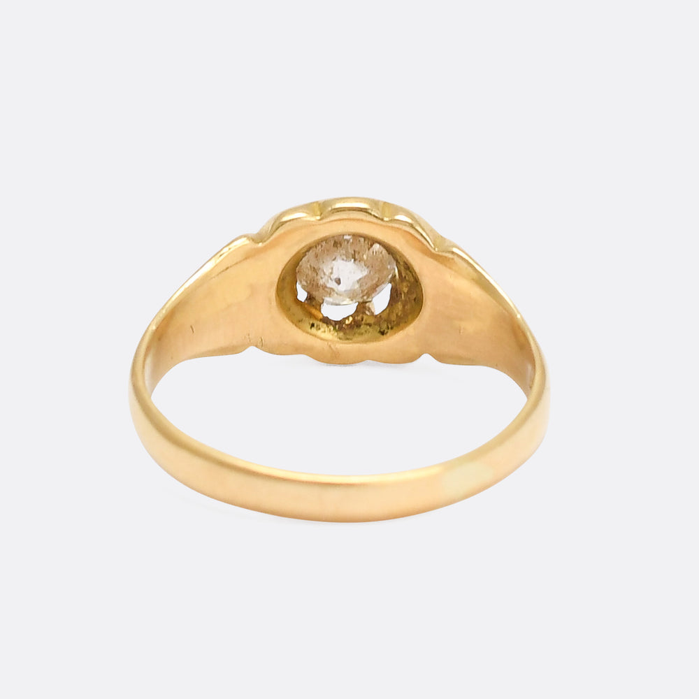 Late Victorian OMC Scalloped Solitaire Ring