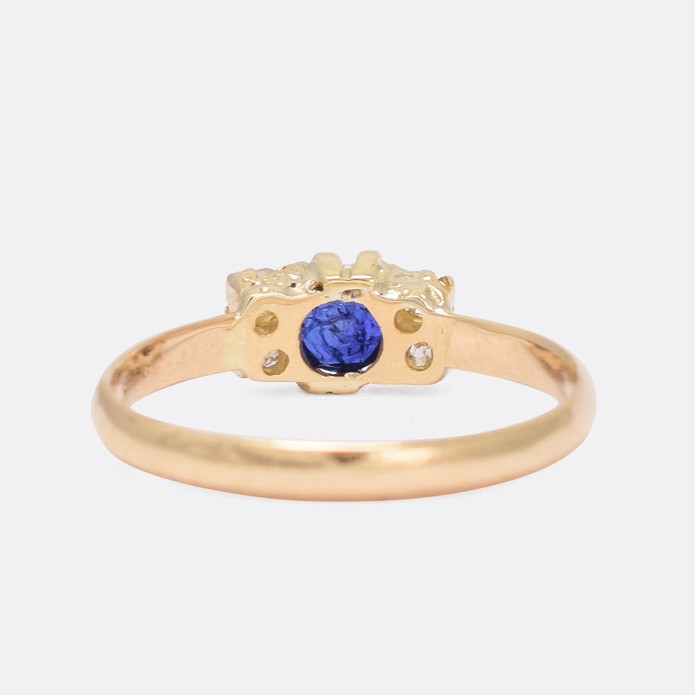 Late Victorian Sapphire & Diamond Cluster Ring