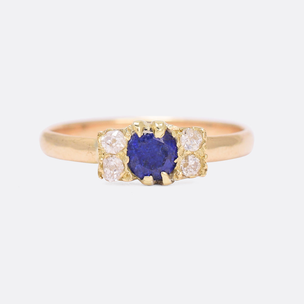 Late Victorian Sapphire & Diamond Cluster Ring