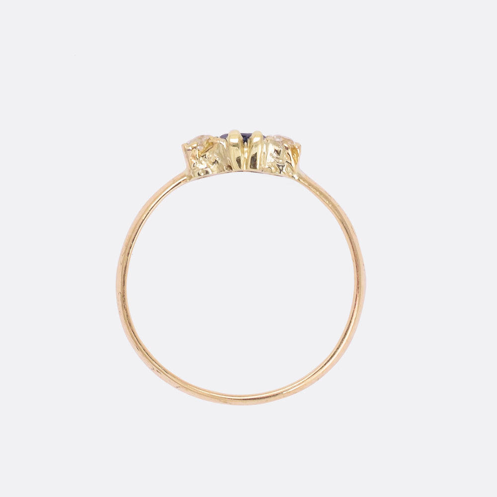 Late Victorian Sapphire & Diamond Cluster Ring