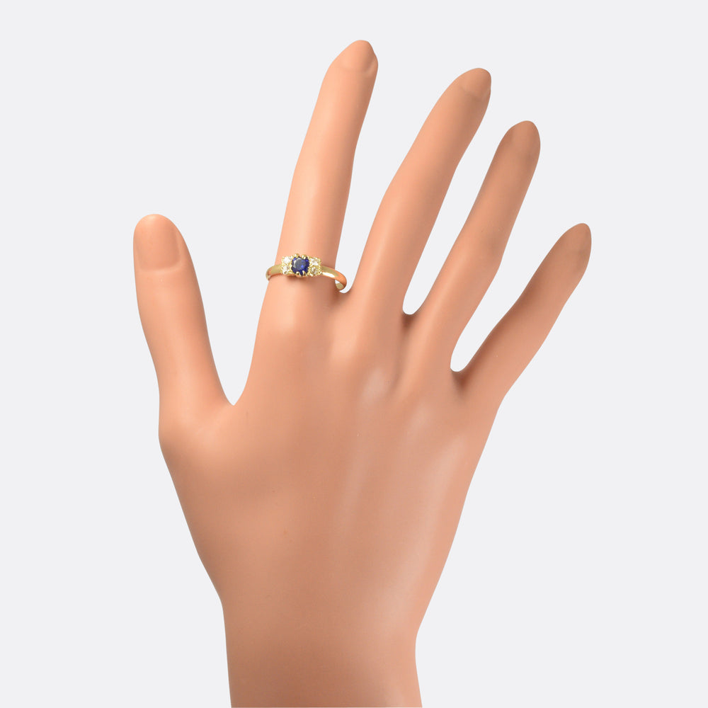 Late Victorian Sapphire & Diamond Cluster Ring