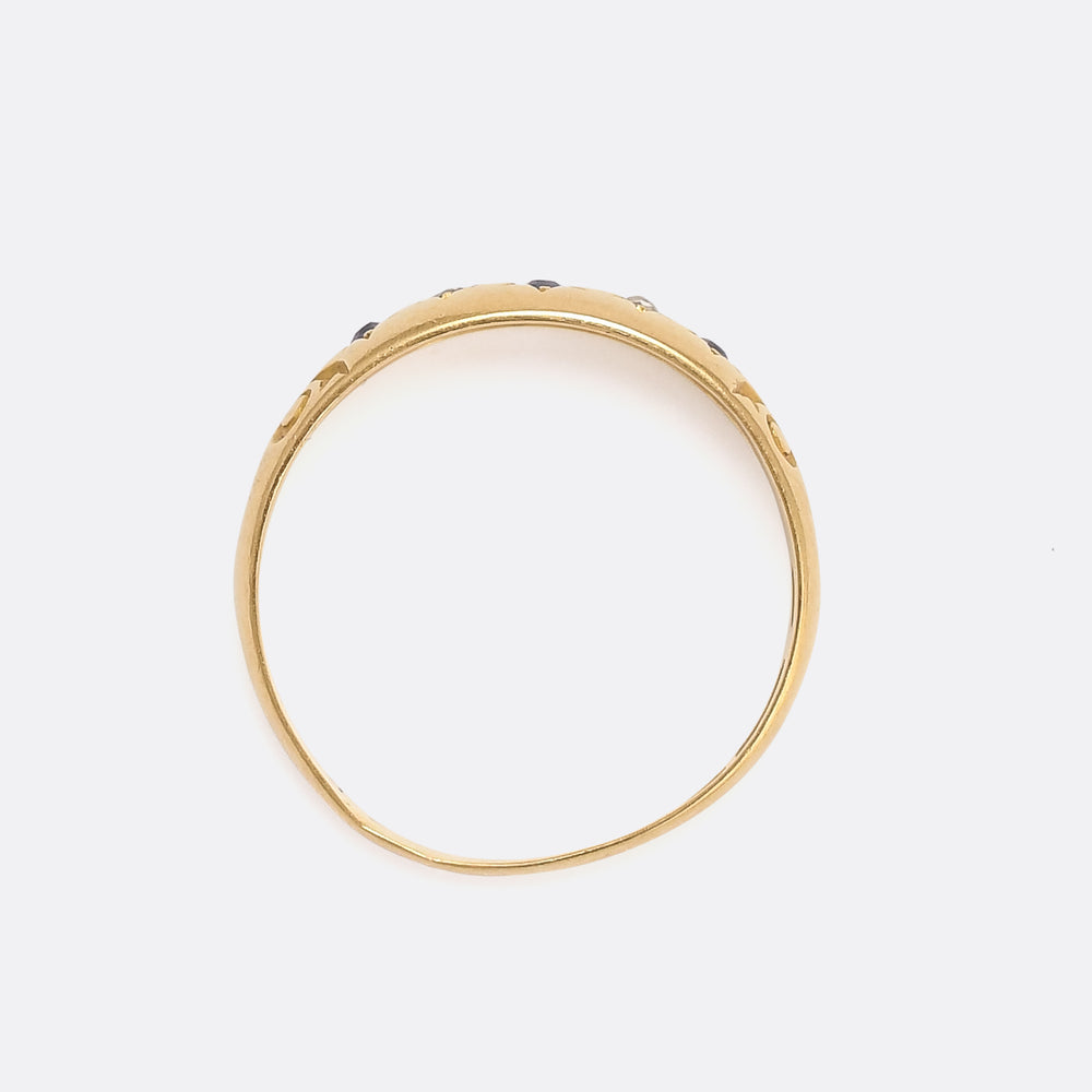 Late Victorian Sapphire & Diamond Gypsy Band