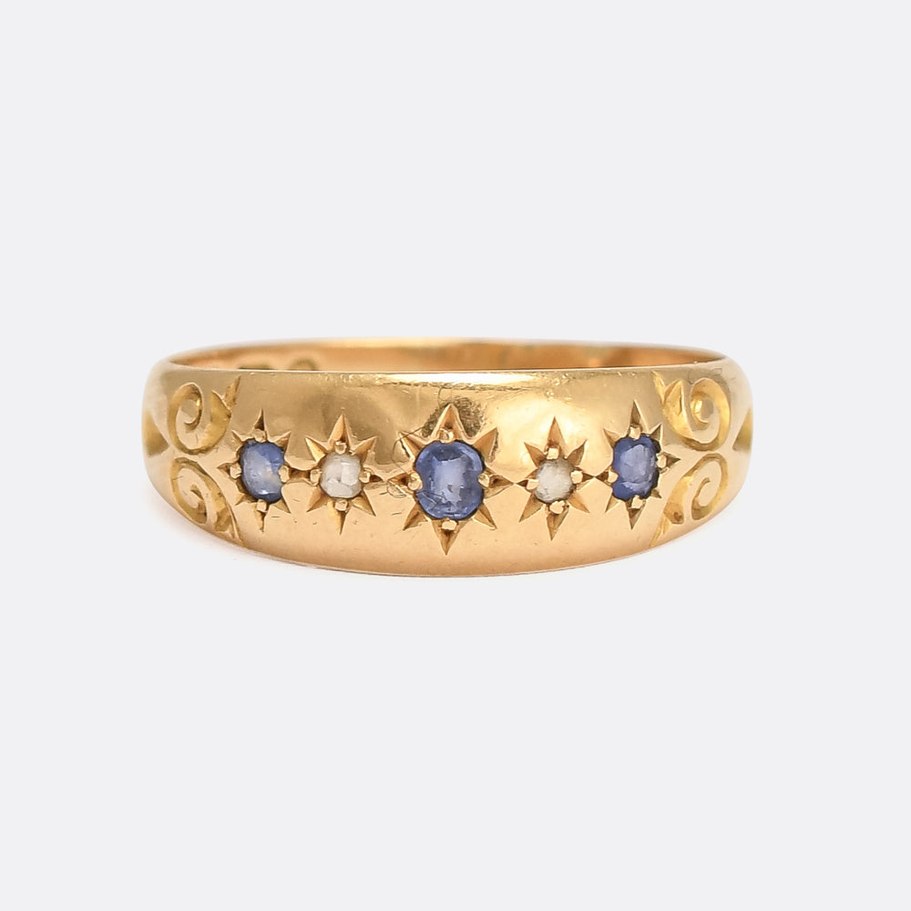 Late Victorian Sapphire & Diamond Gypsy Band