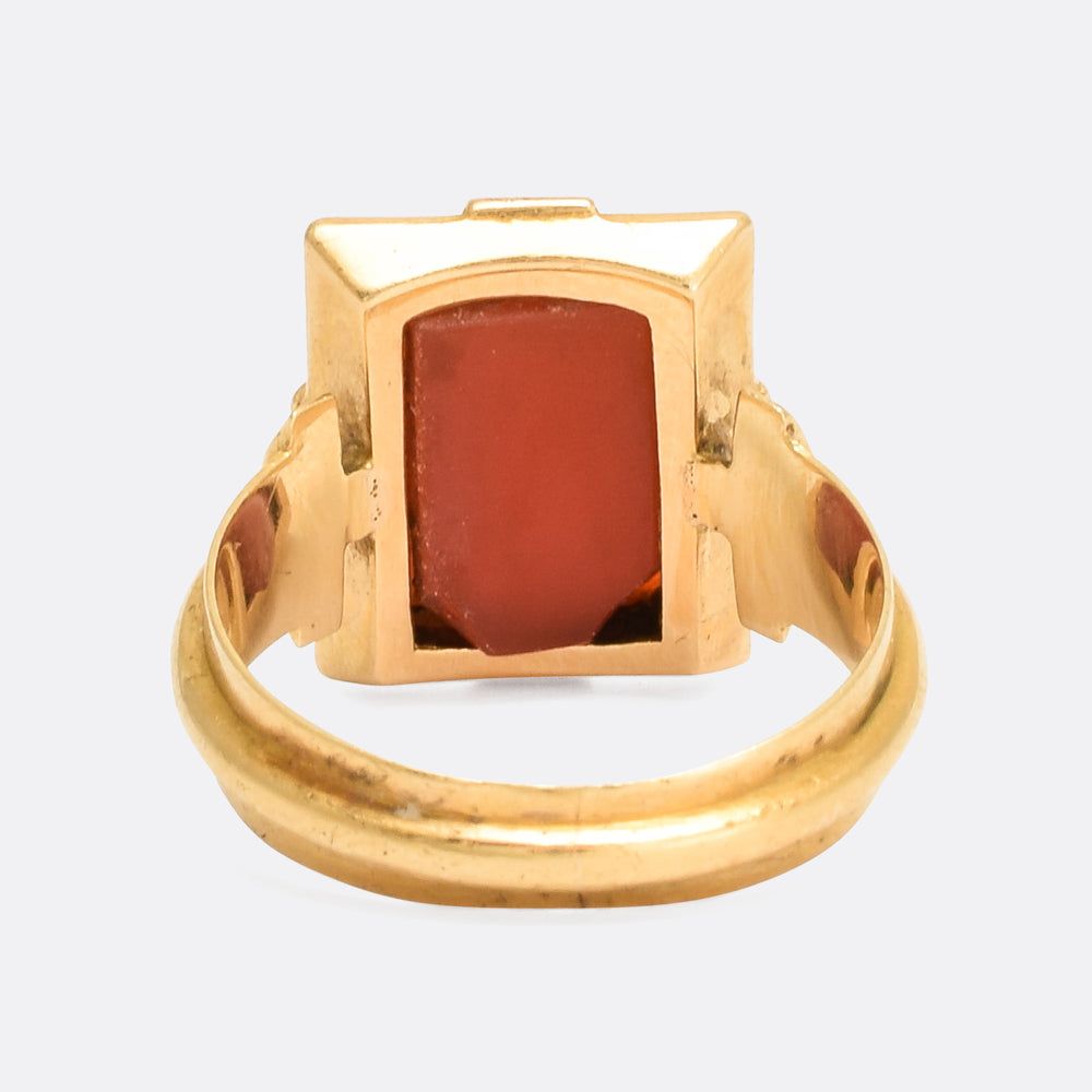 Late Victorian Angular Sardonyx Signet Ring