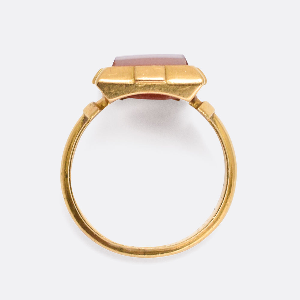 Late Victorian Angular Sardonyx Signet Ring