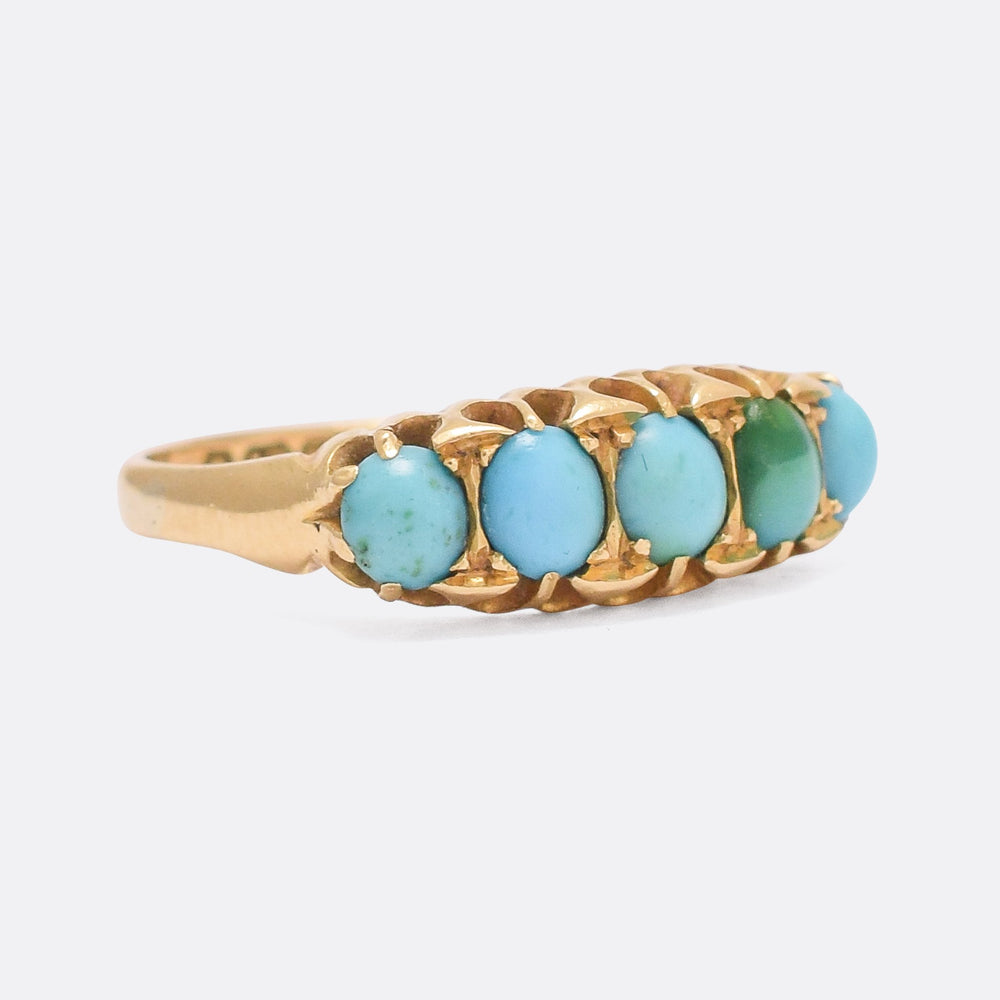 Late Victorian Turquoise 5-Stone Ring