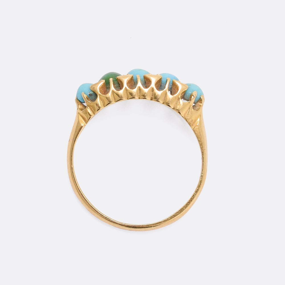 Late Victorian Turquoise 5-Stone Ring