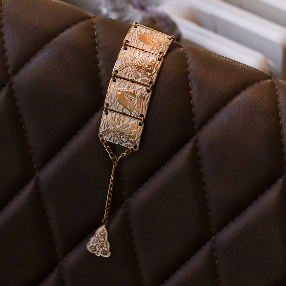 1950's White Enamel Panel Bracelet