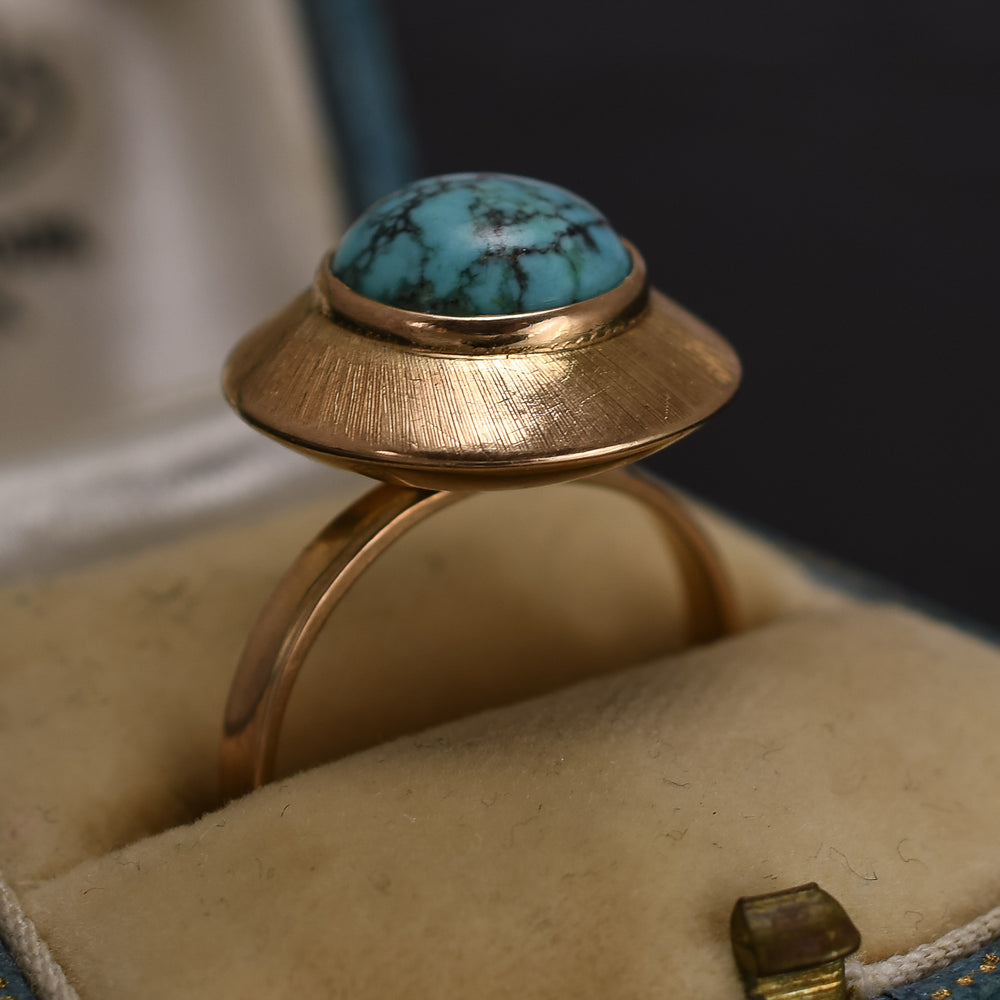 1970's Turquoise Flying Saucer Ring