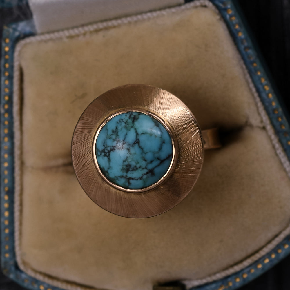 1970's Turquoise Flying Saucer Ring