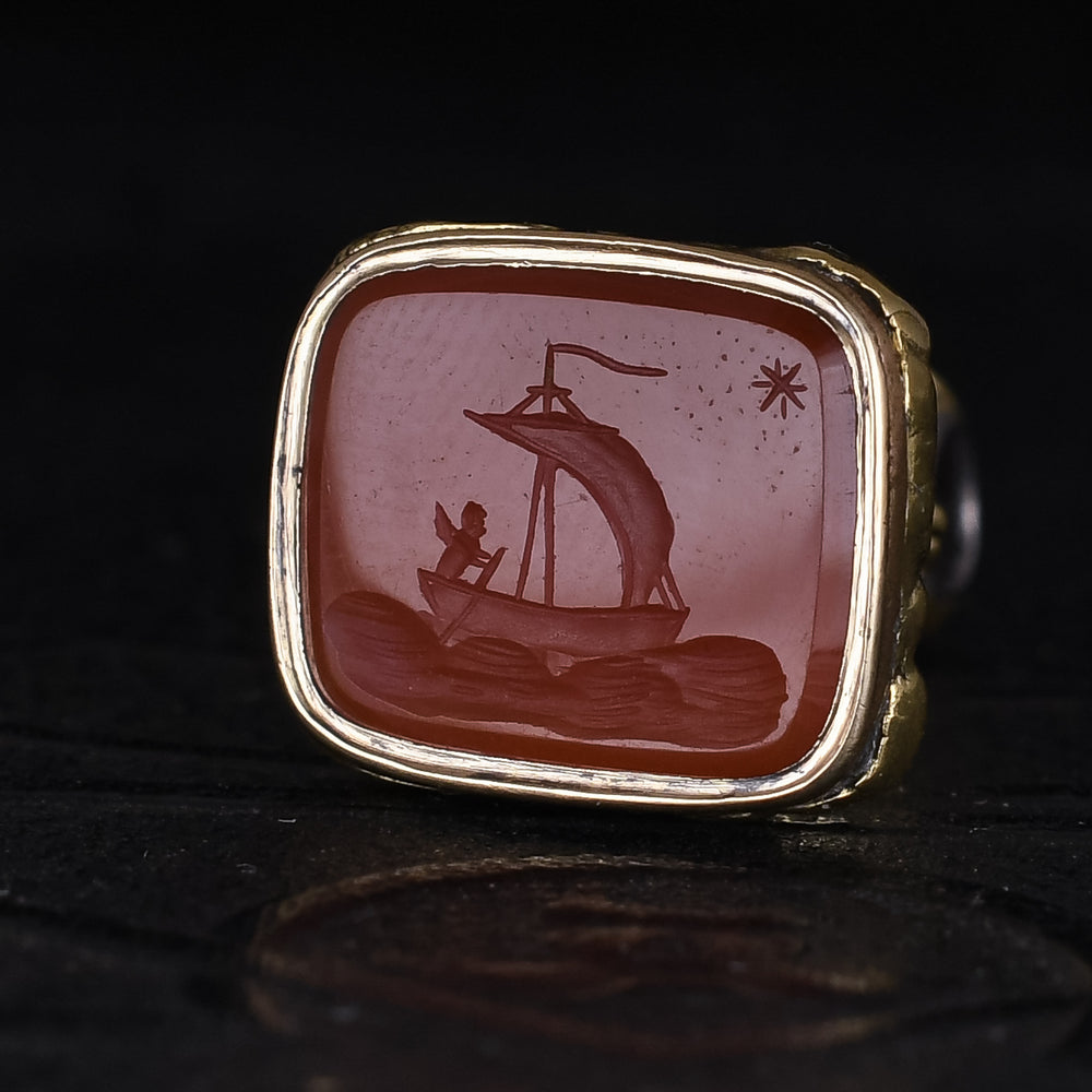 Georgian 'Love Finds A Way' Cupid Intaglio Seal Fob Pendant