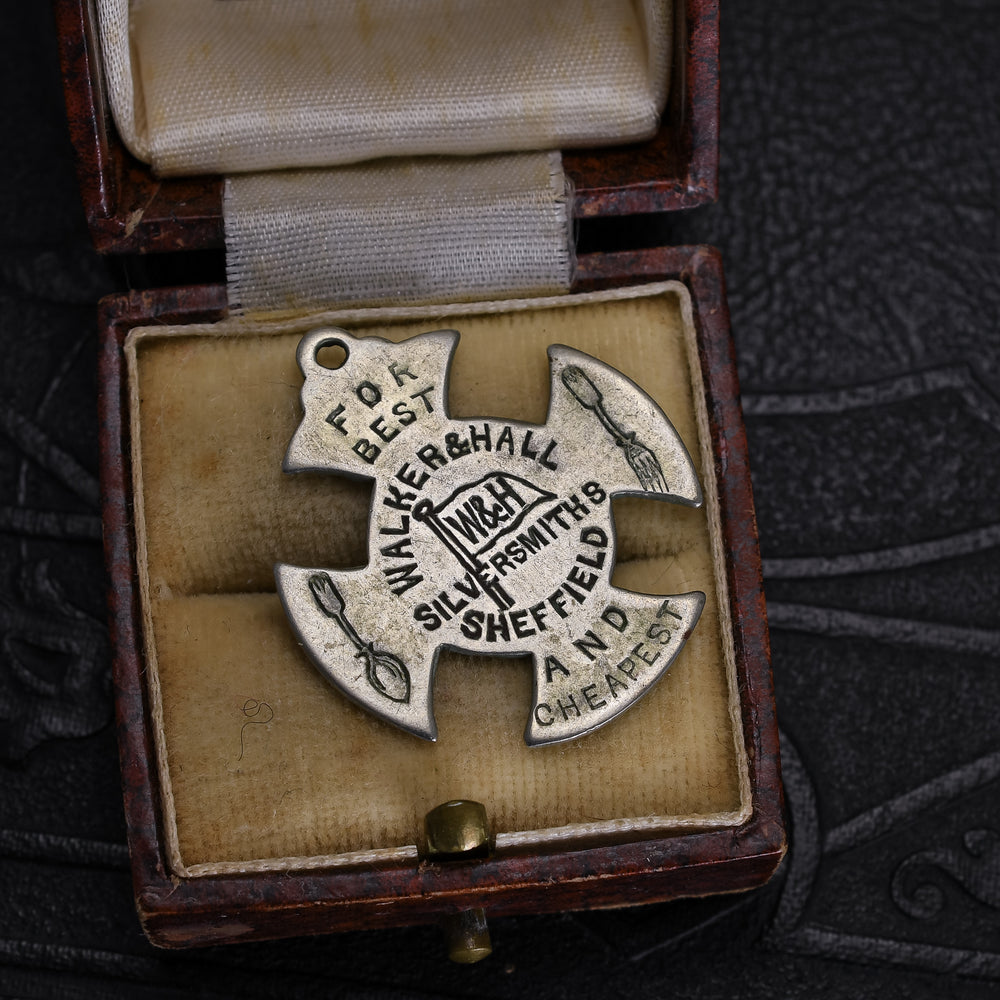 Victorian Walker & Hall Silver Sample Pendant