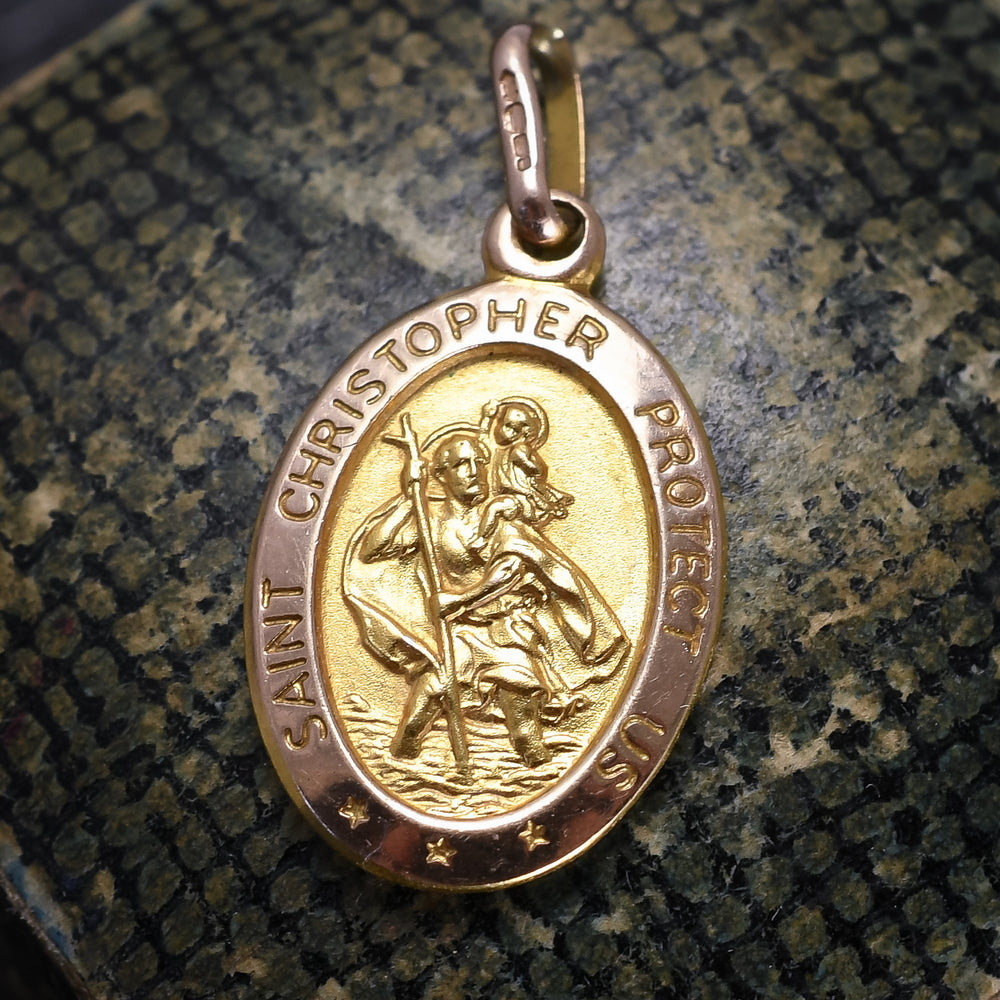 Vintage Gold Saint Christopher Medallion