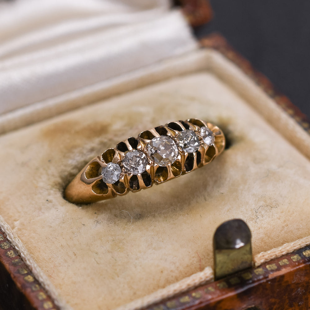 Edwardian Diamond 5-Stone Gypsy Ring