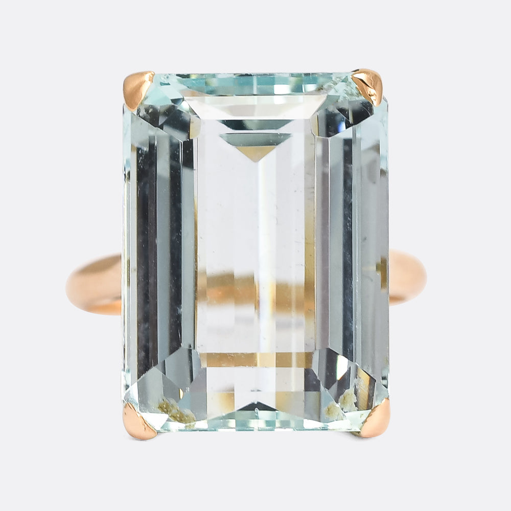Mid-Century 21.41ct Aquamarine Statement Ring