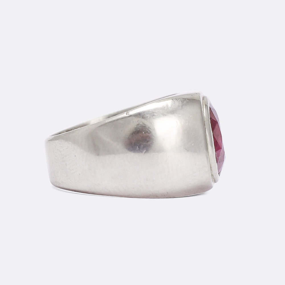Mid-Century 5.59ct Burma Ruby Signet Ring