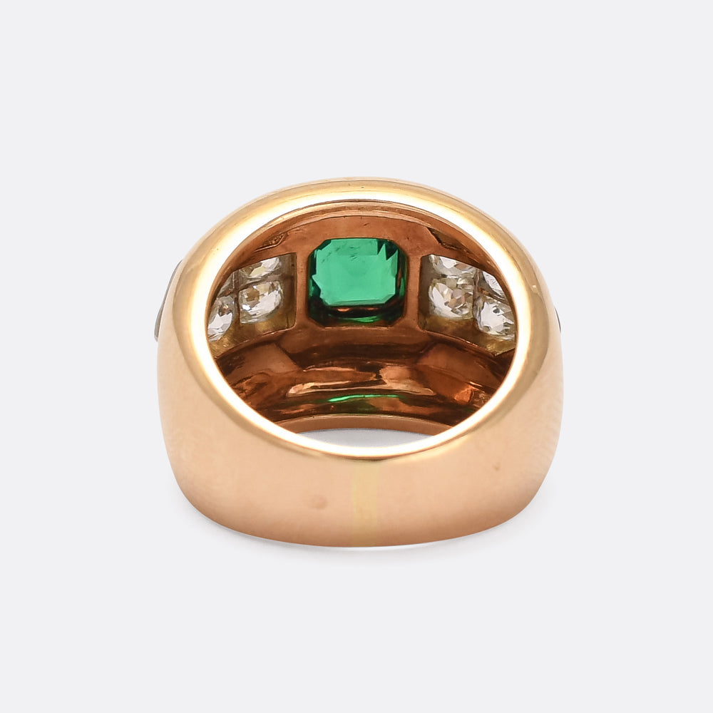 Mid-Century Emerald & Diamond Cigar Band