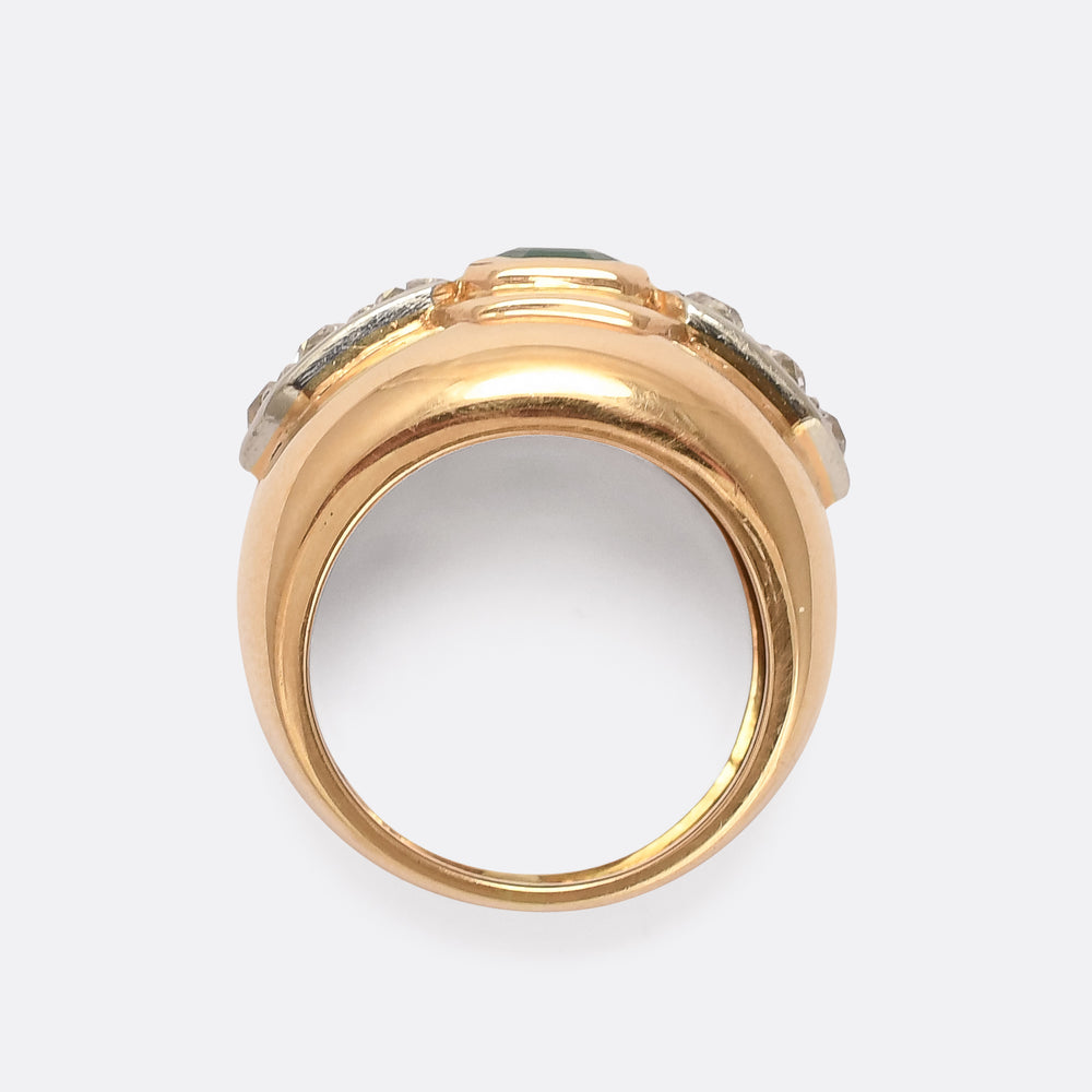 Mid-Century Emerald & Diamond Cigar Band