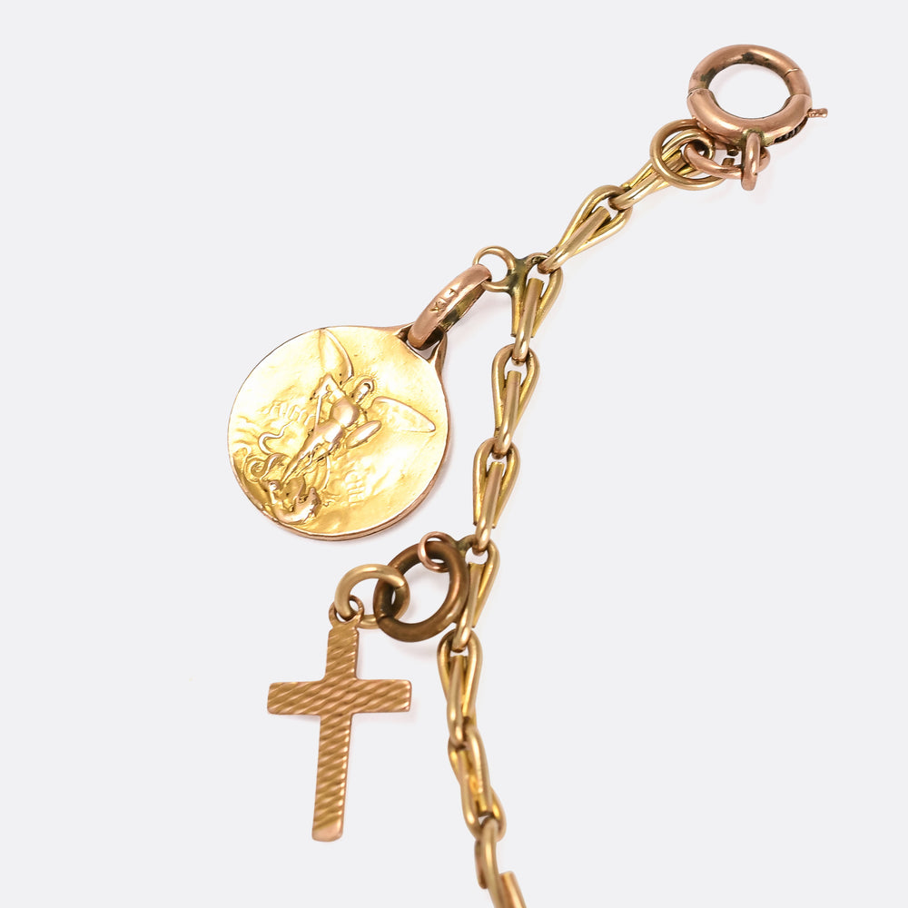 Mid-Century Gold Charm Bracelet