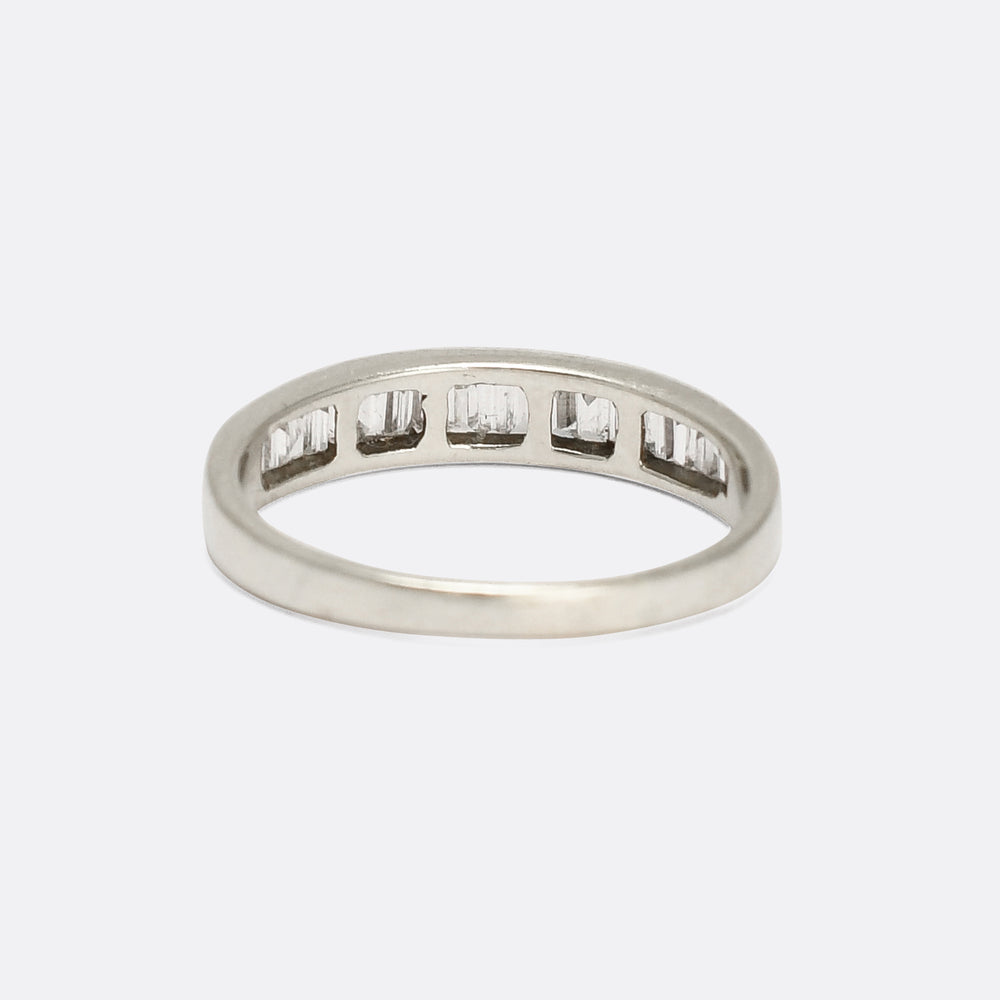 Mid-Century Graduated Baguette Diamond Eternity Ring