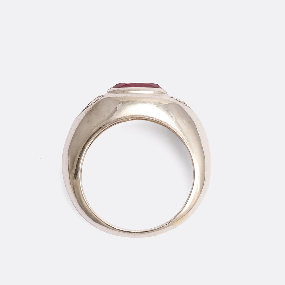 Mid-Century Ruby & Diamond Bombé Ring