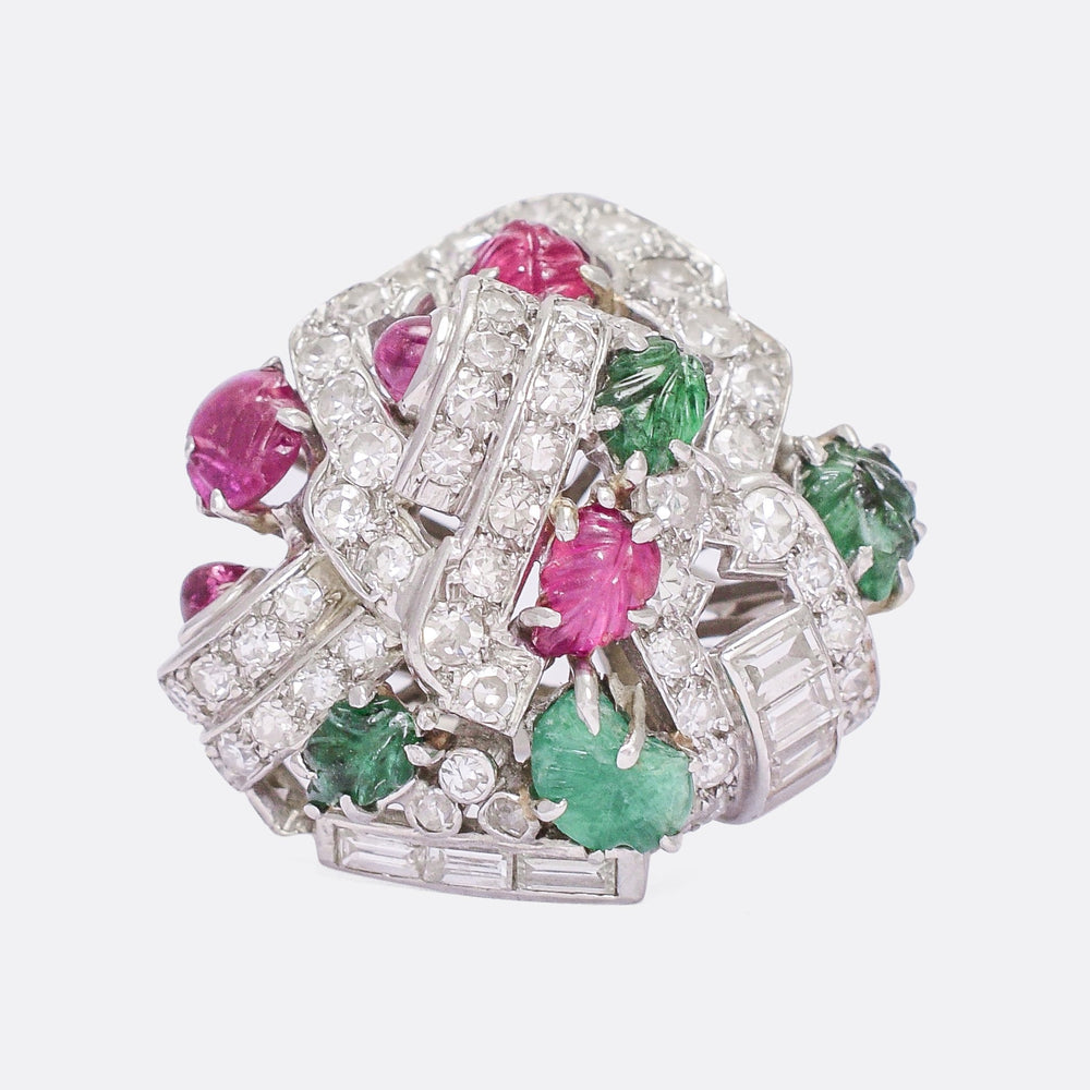 Mid-Century Diamond, Ruby & Emerald Tutti Fruity Ring