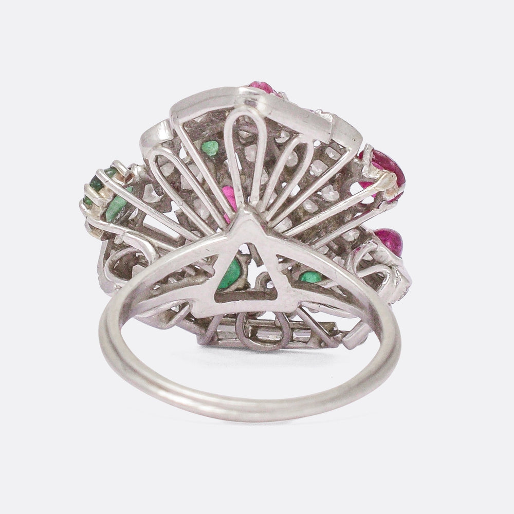 Mid-Century Diamond, Ruby & Emerald Tutti Fruity Ring