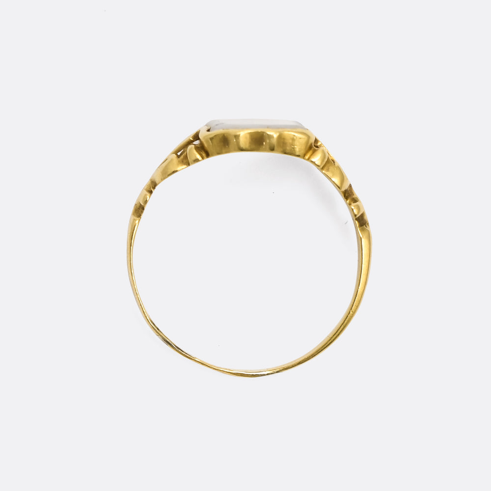 Mid-Victorian Chalcedony Shield Signet Ring