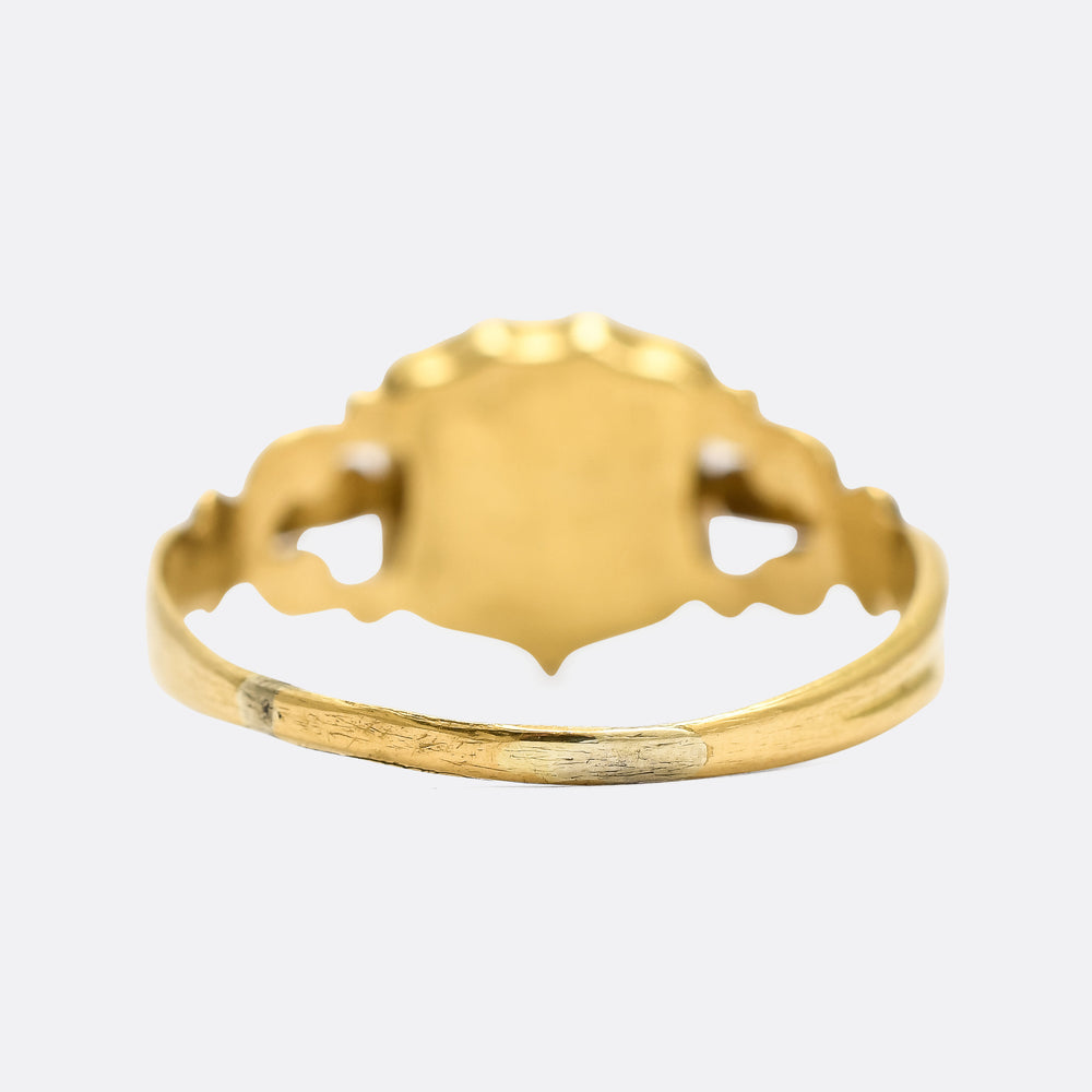 Mid-Victorian Chalcedony Shield Signet Ring