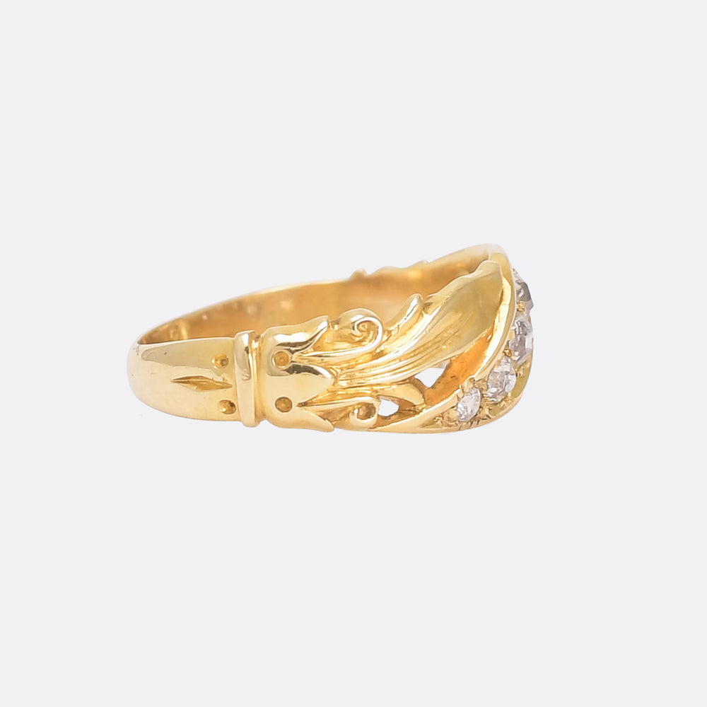 Mid-Victorian Diamond Foliate Band
