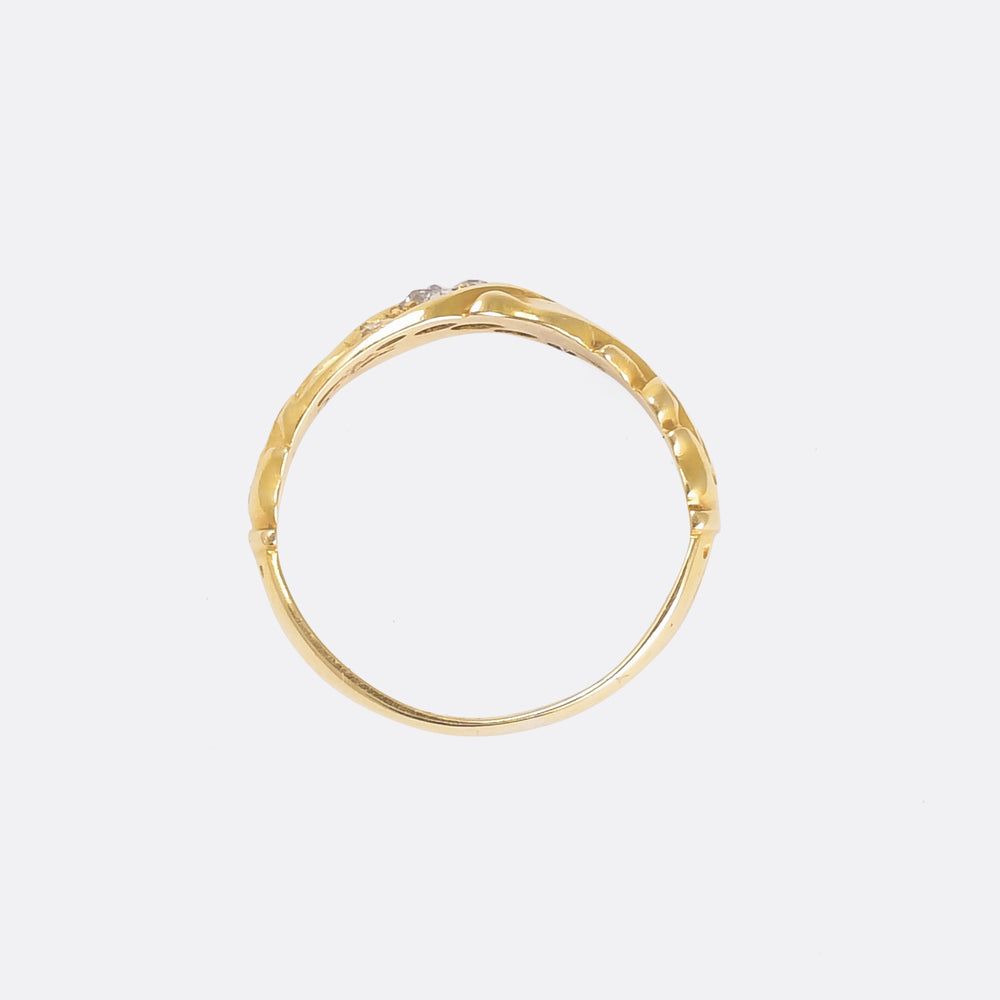 Mid-Victorian Diamond Foliate Band