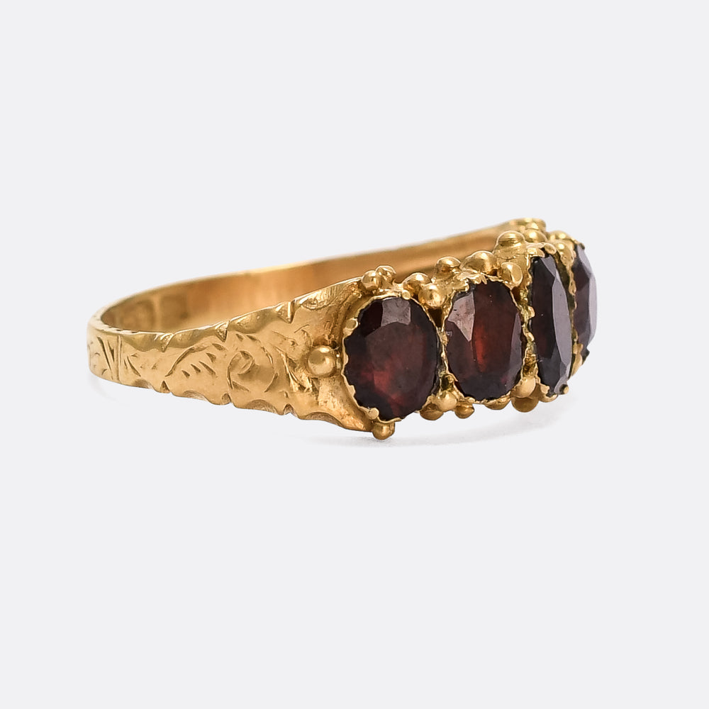 Mid-Victorian Garnet 5-Stone Ring