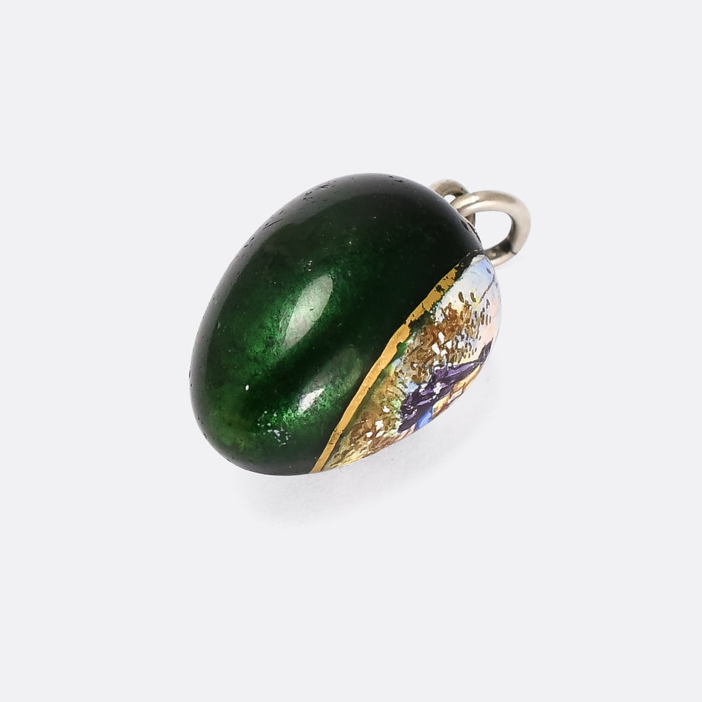 Mid-Victorian Swiss Enamelled Egg Pendant