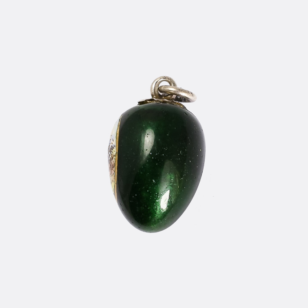 Mid-Victorian Swiss Enamelled Egg Pendant