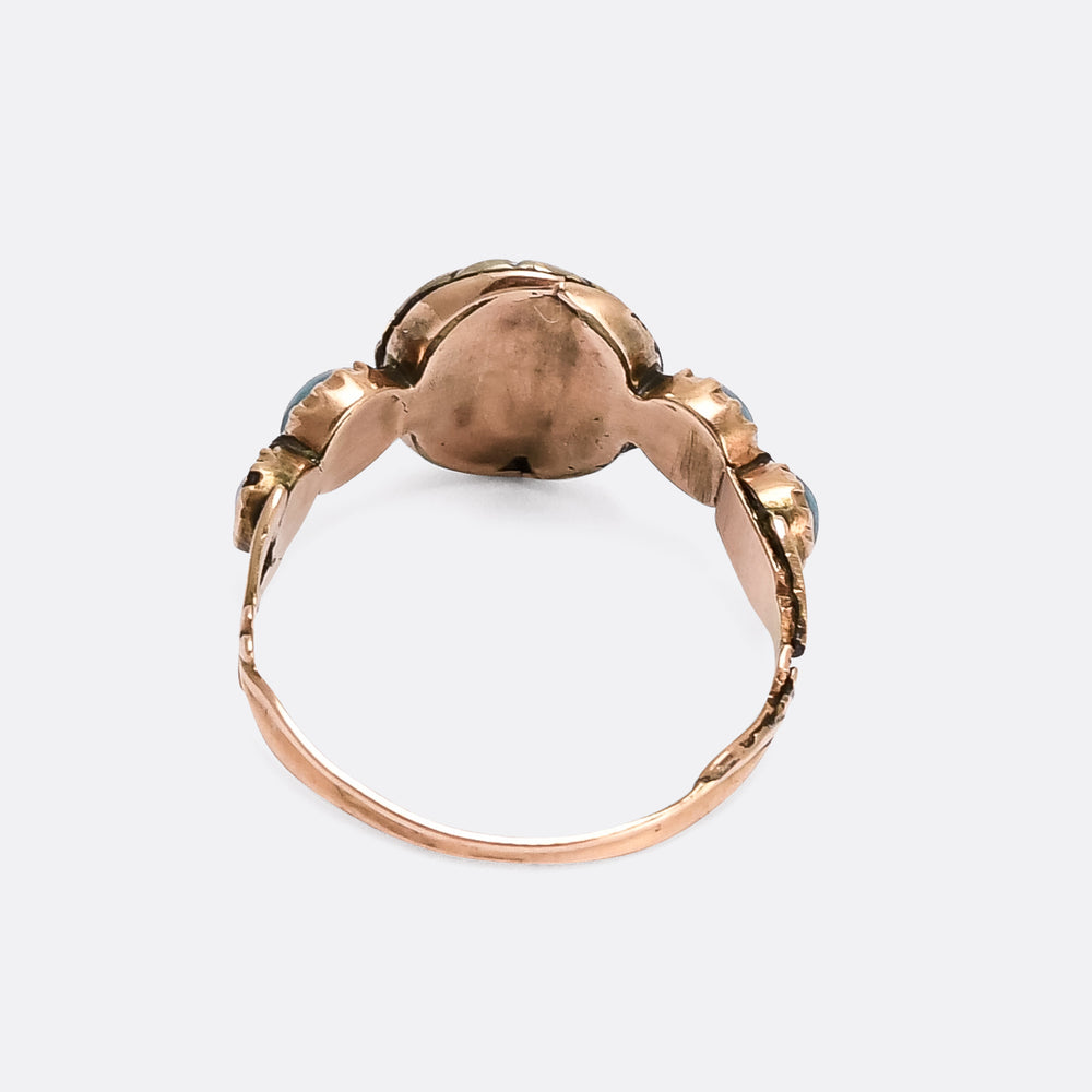 Mid-Victorian Turquoise Paste 5-Stone Ring