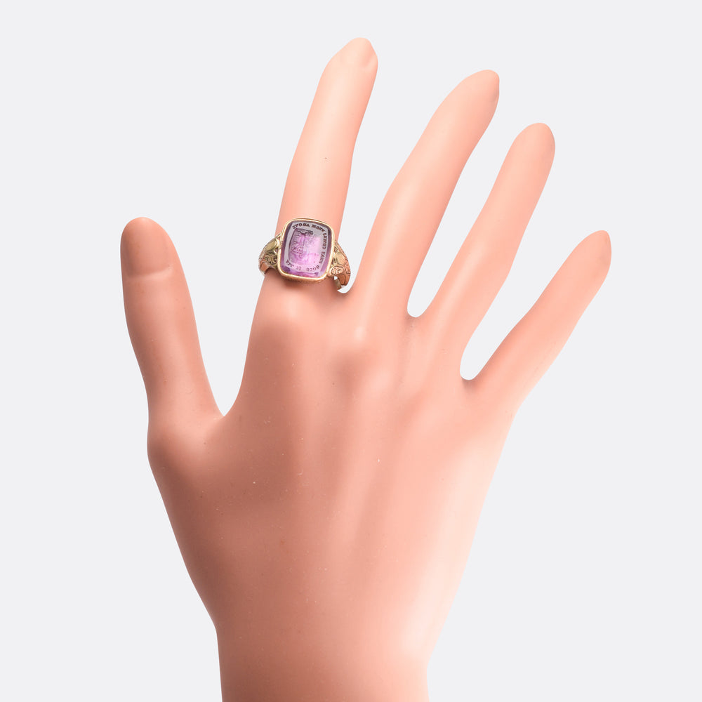 Mid-Victorian Amethyst Intaglio Signet Ring