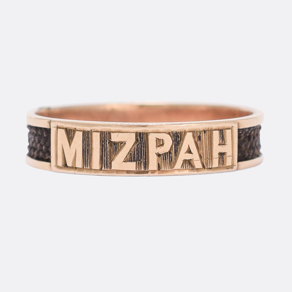 Mid-Victorian Braided Hair MIZPAH Ring