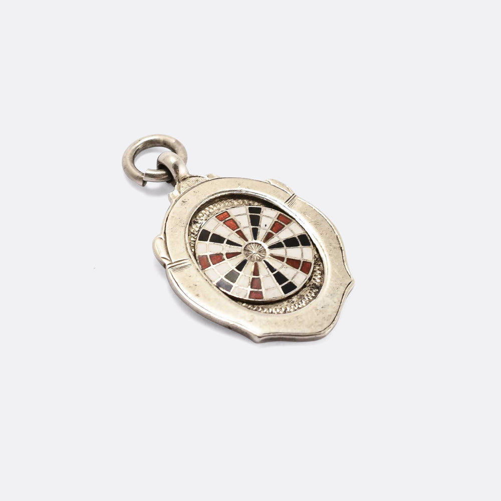 Mid Century Sterling Silver Dartboard Pendant