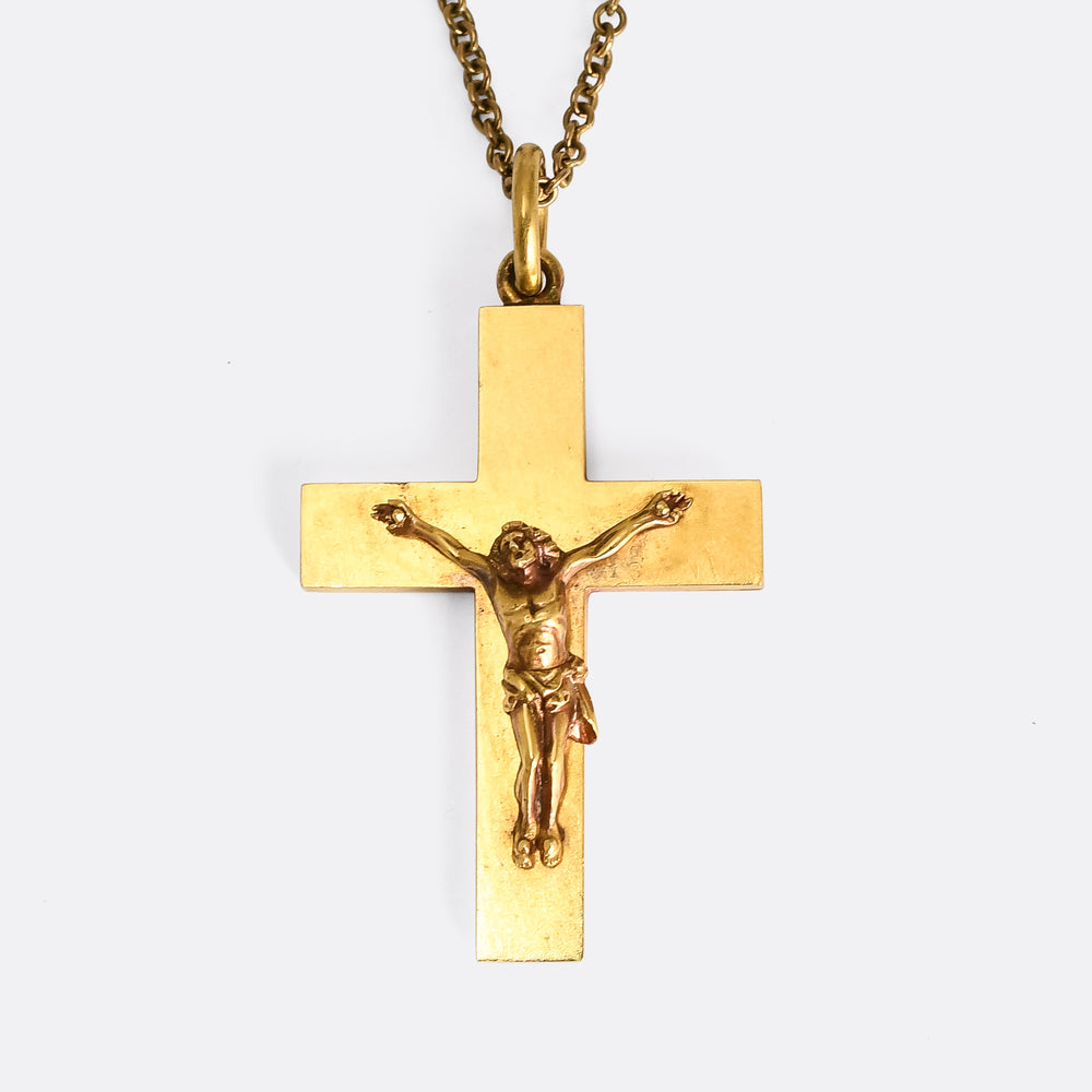 Mid Victorian Crucifix Locket Pendant