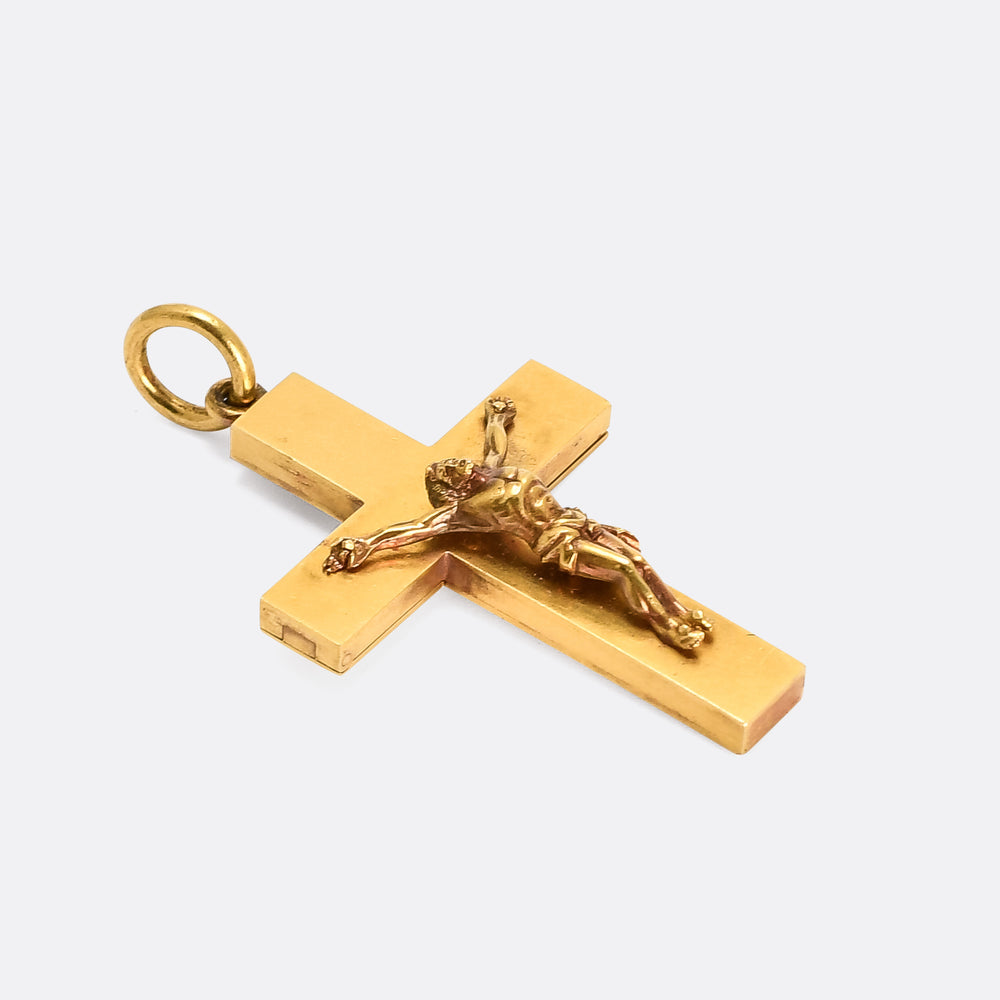 Mid Victorian Crucifix Locket Pendant