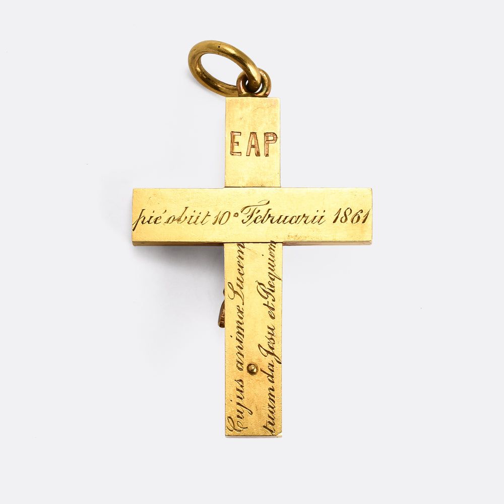 Mid Victorian Crucifix Locket Pendant