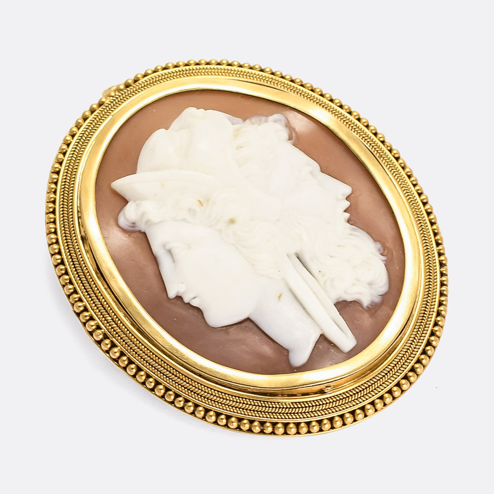 Mid Victorian Hercules & Minerva Gryllus Cameo Brooch
