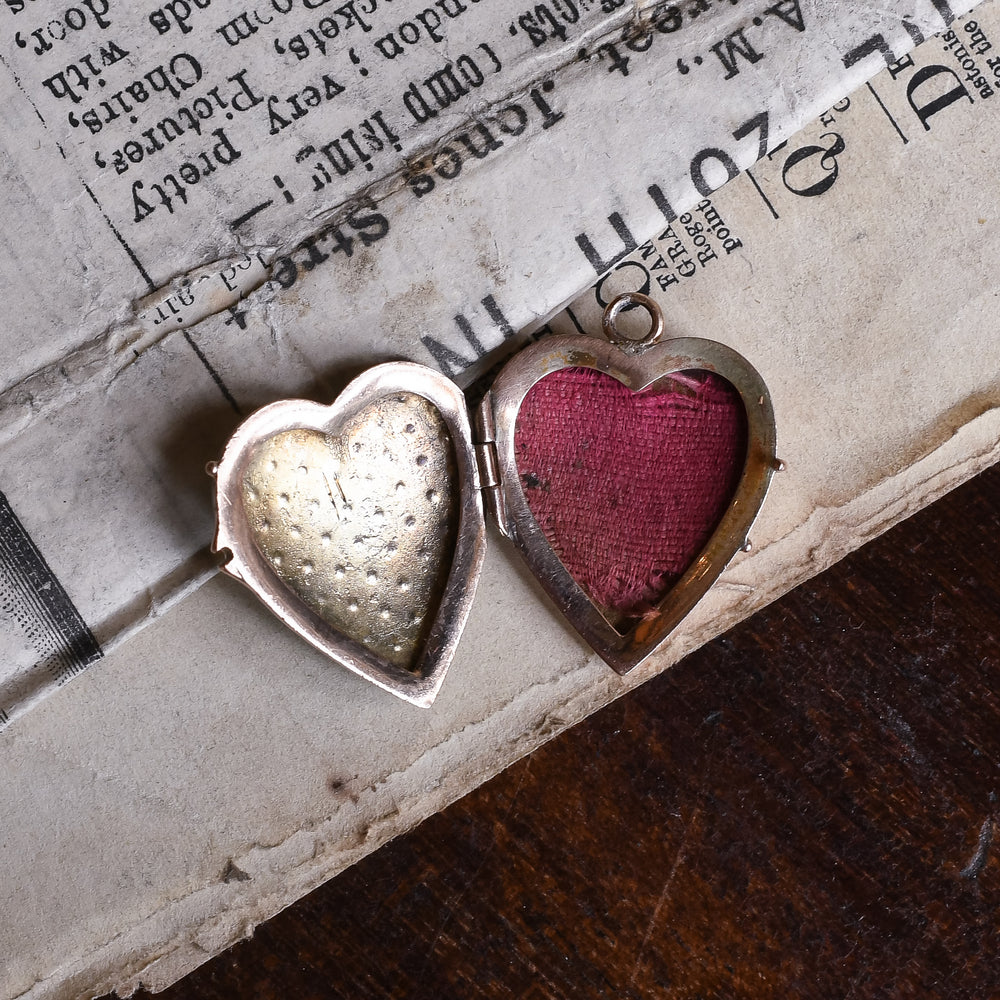 Mid Victorian Pavé Turquoise Heart Locket