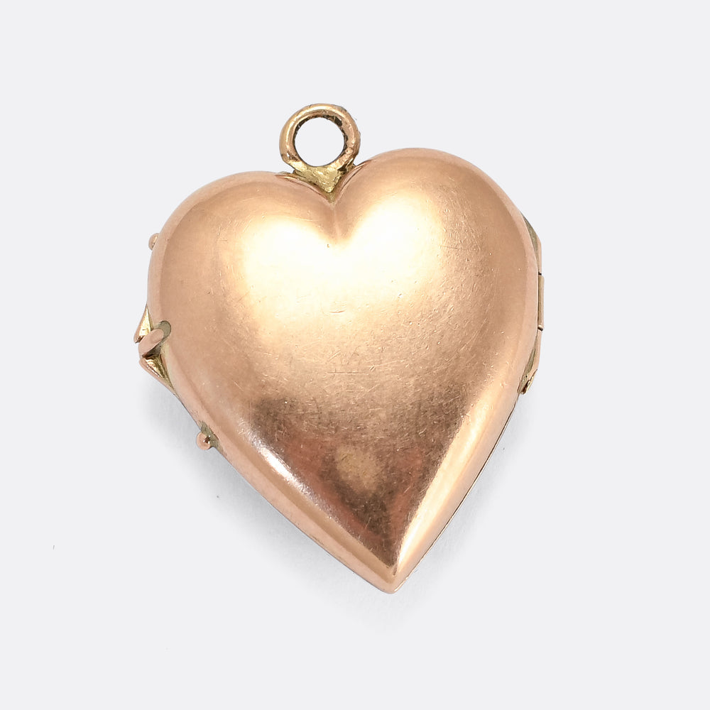 Mid Victorian Pavé Turquoise Heart Locket