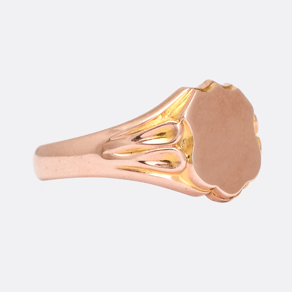 Mid Victorian Rose Gold Shield Signet Ring