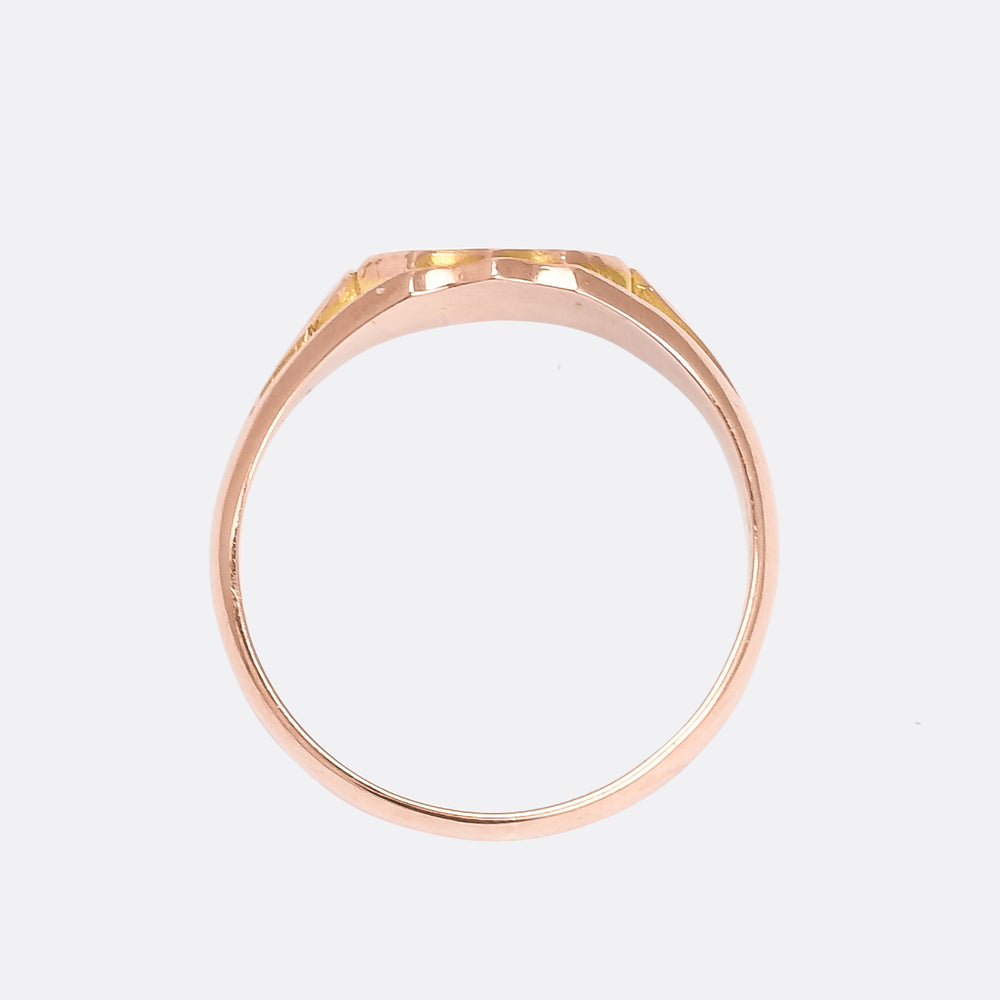 Mid Victorian Rose Gold Shield Signet Ring