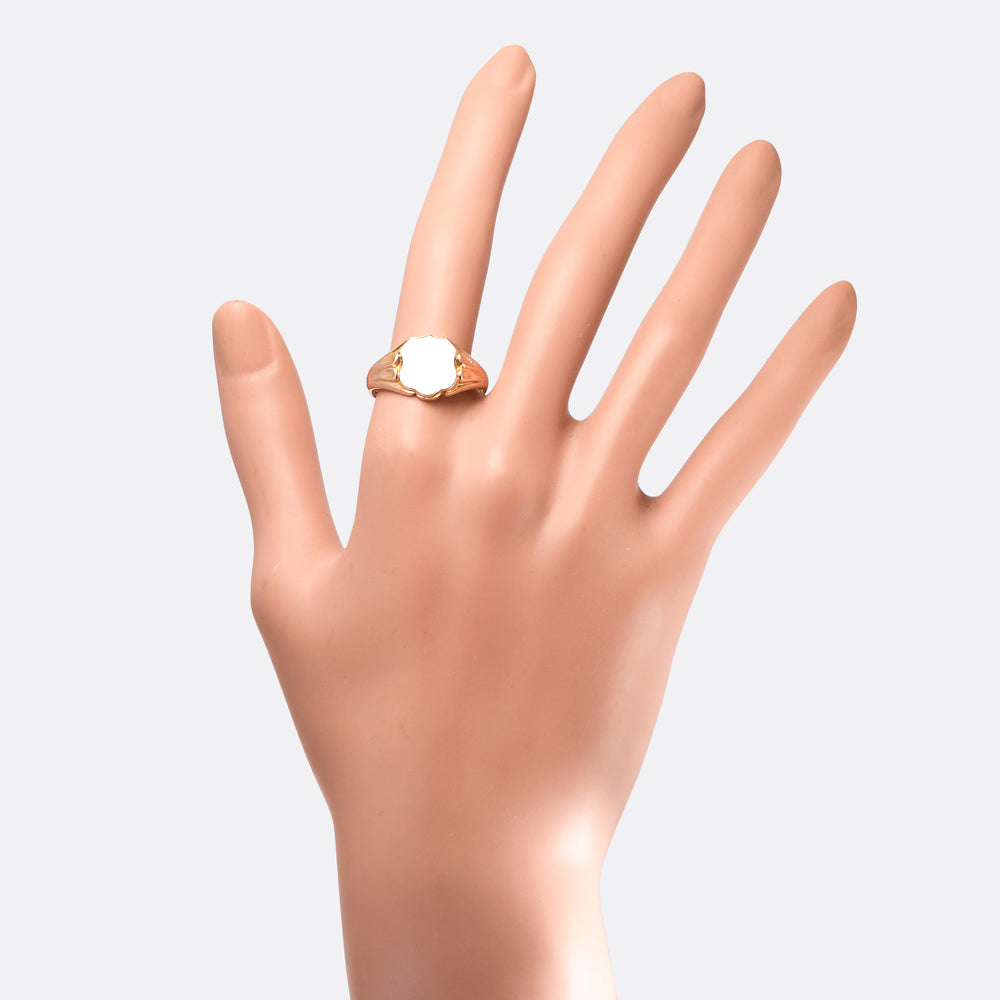 Mid Victorian Rose Gold Shield Signet Ring