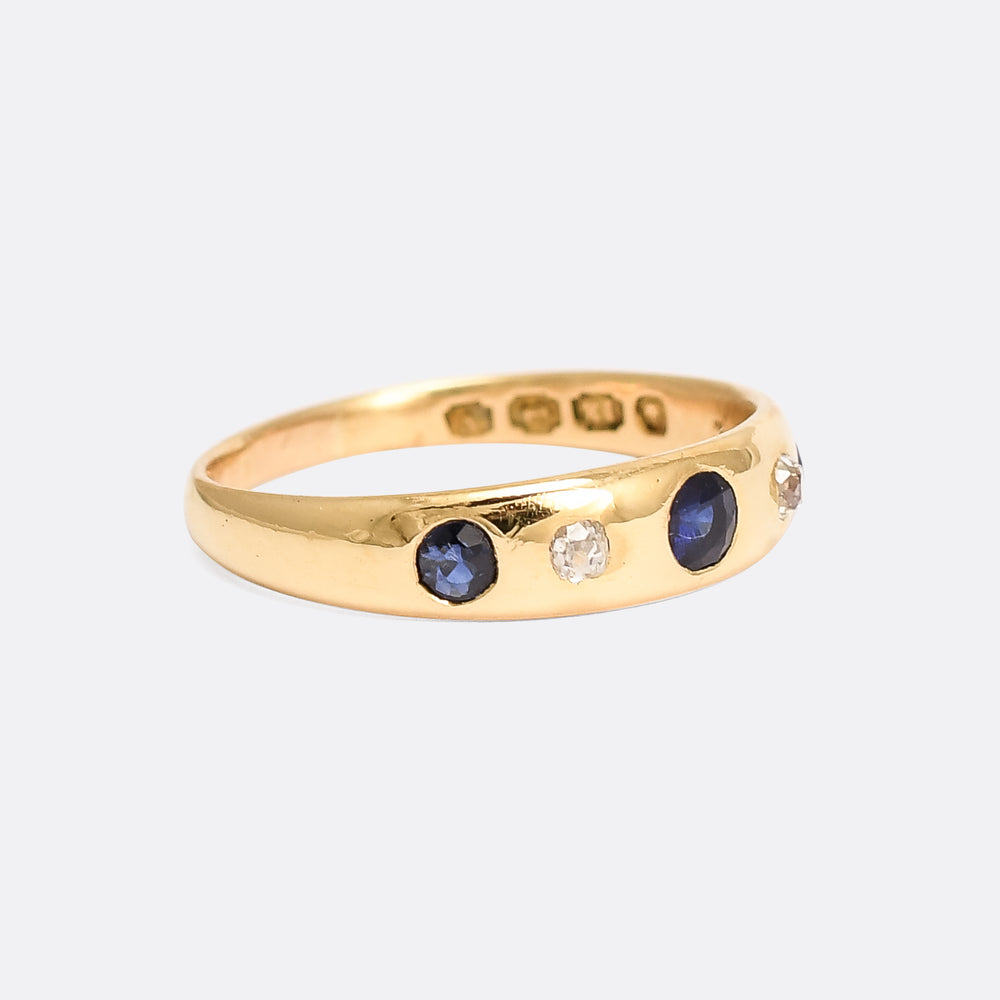 Mid Victorian Sapphire & Diamond Gypsy Band